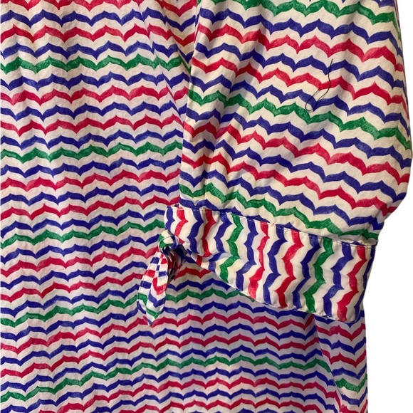 Talbots white, blue, red and green blouse size 2X - Picture 3 of 4